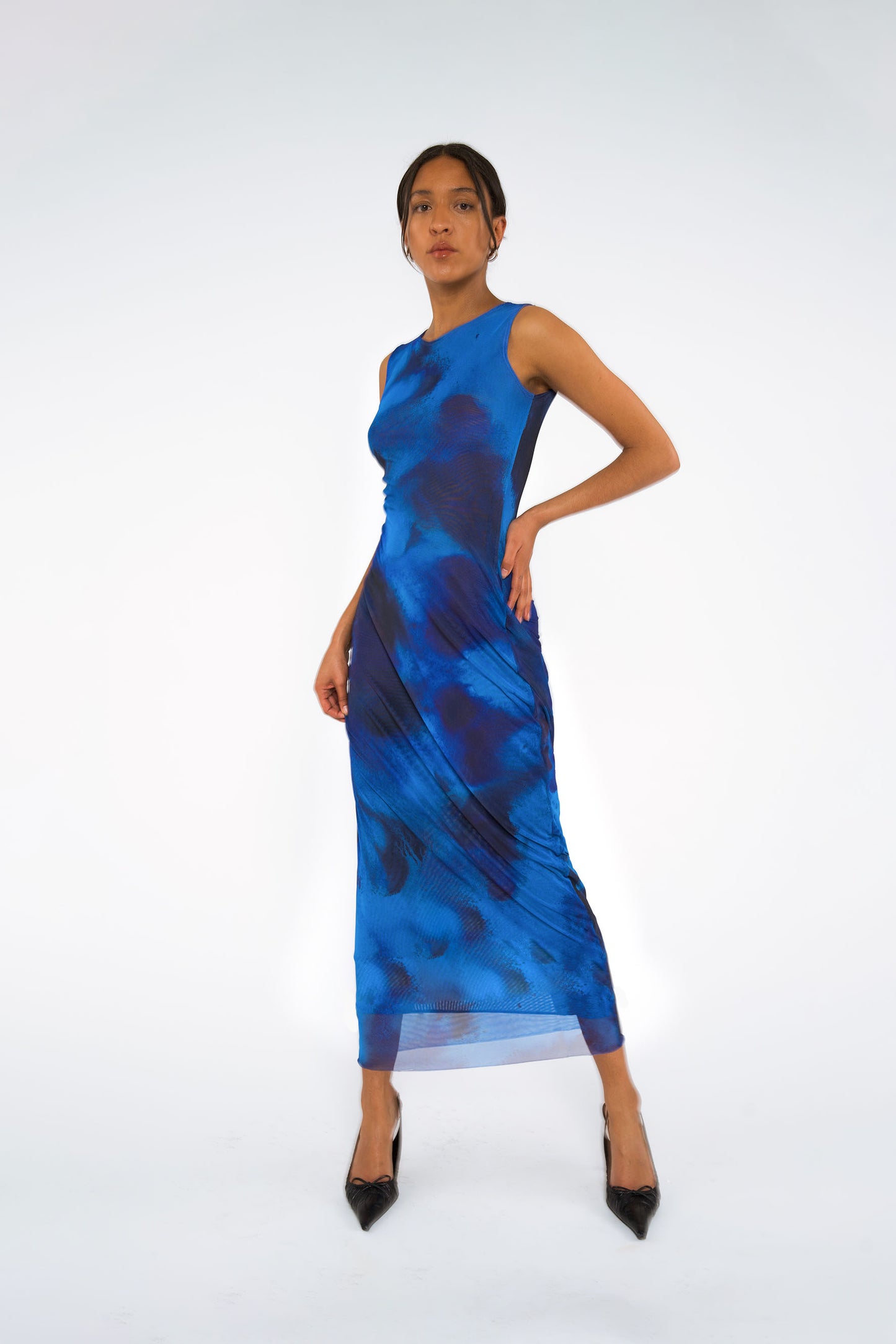 Blue Ink Maxi Dress