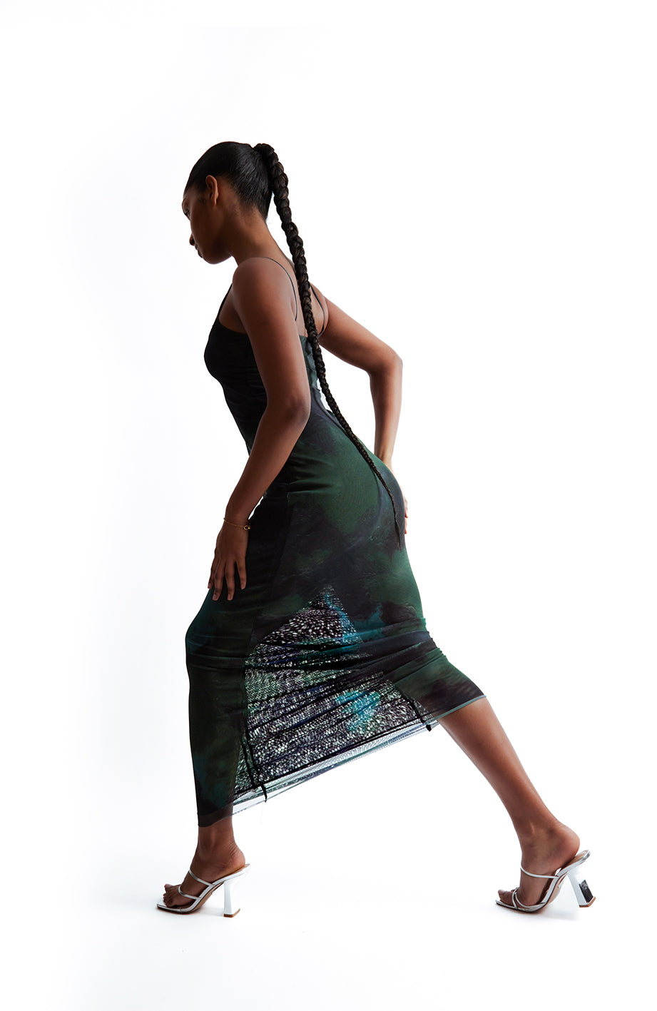 Green Paint Maxi Dress