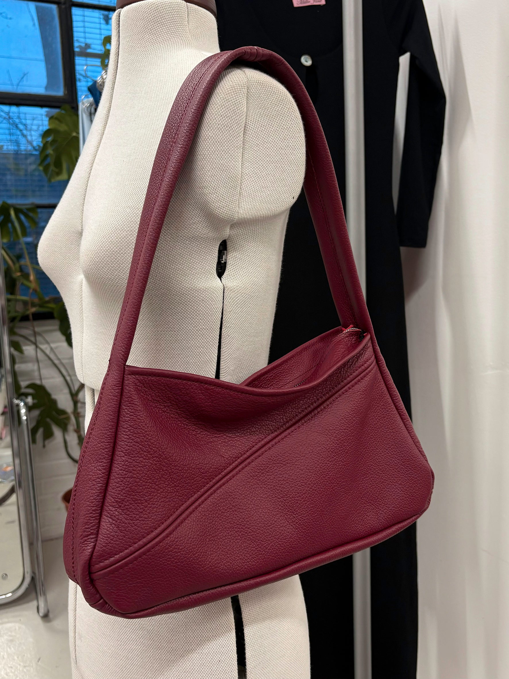 Oxblood leather bag deals