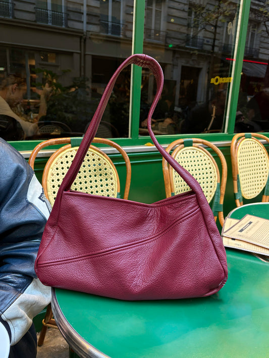 Oblique Leather Bag - Oxblood