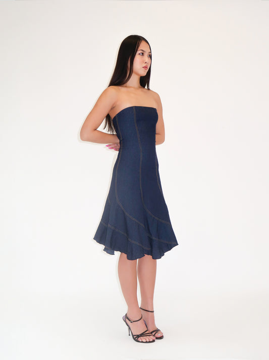 Denim Spiral Dress