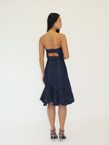 Denim Spiral Dress