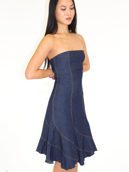 Denim Spiral Dress