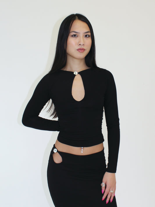 Key Hole Top - Black