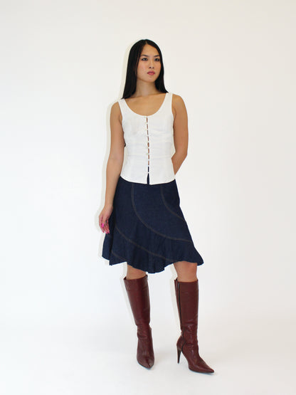 Denim Spiral Skirt