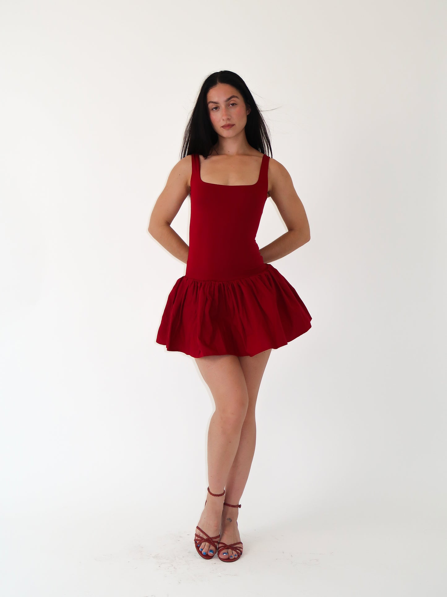 Cherry Drop Waist Mini Dress